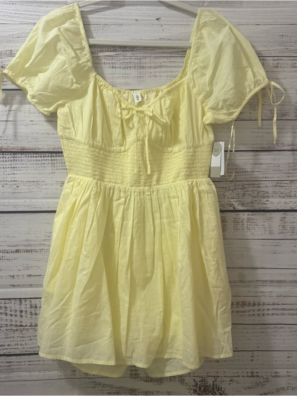 BP Puff Sleeved Smocked Waist Cotton Sundress